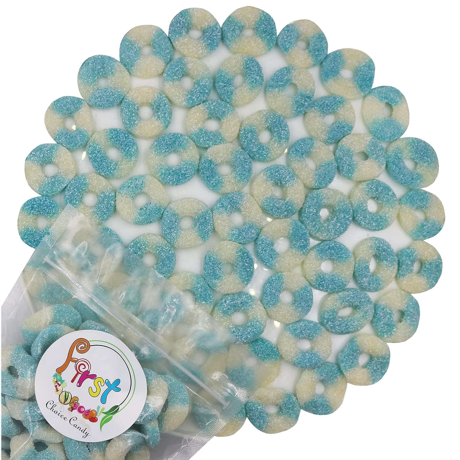 FirstChoiceCandy Gummy Rings (Sour Mini Blue Raspberry, 4.5 Pound (Pack of 1))