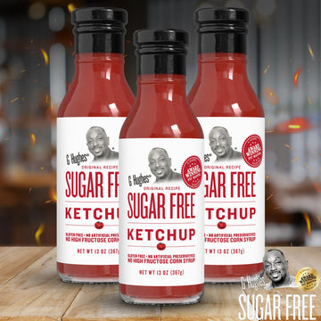G Hughes Sugar Free Ketchup - Gluten Free, Preservation Free, Low Carb Ketchup, No Sugar Added Ketchup, Keto Condiments - 13 Oz