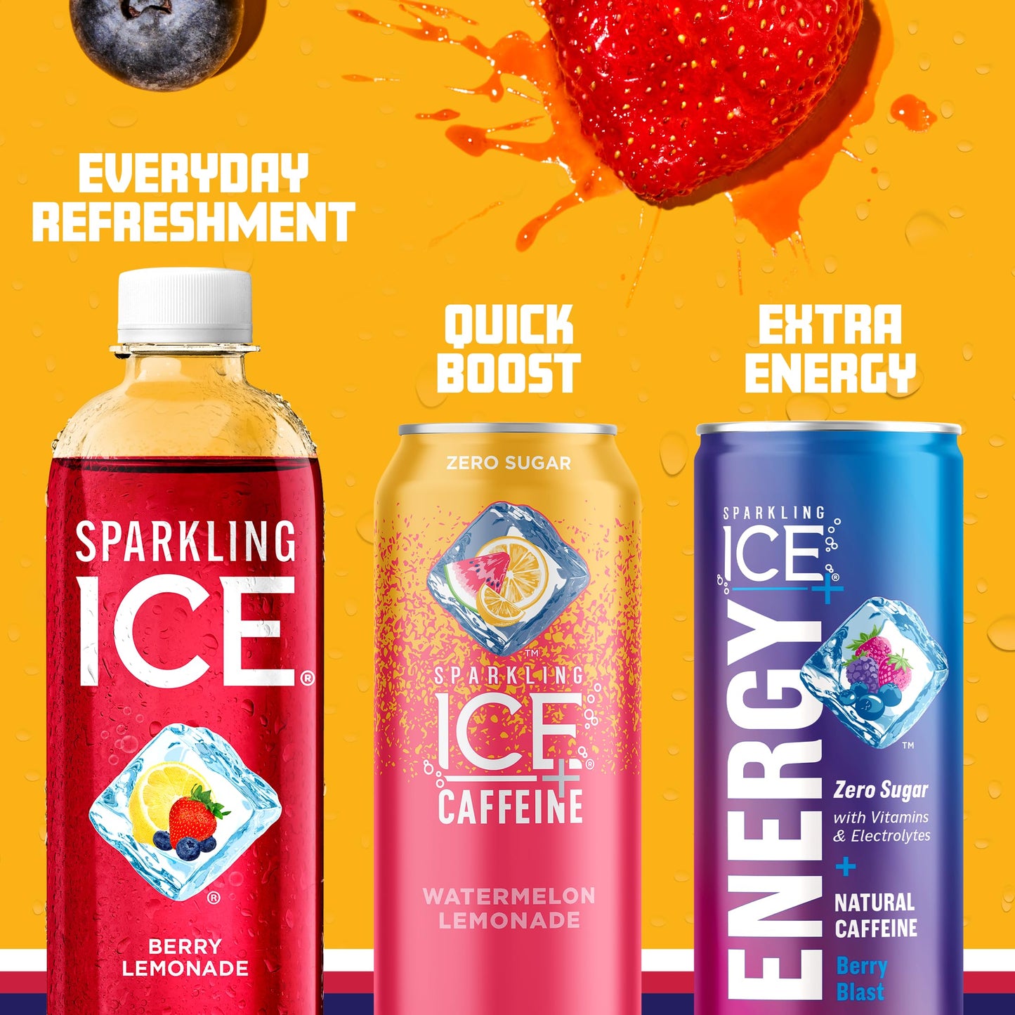 Sparkling ICE Berry Lemonade Sparkling Water, Zero Sugar, 17 Fl Oz Bottles, Pack of 12