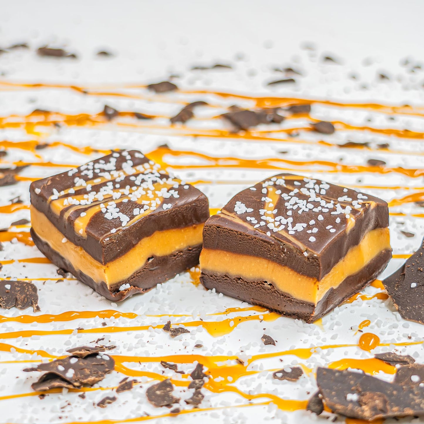 Valley Fudge Dark Chocolate Caramel Sea Salt Artisan Fudge, One Pound Package