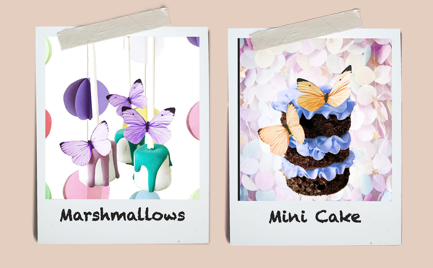 Sugar Robot Edible Butterflies - Pastel Cake Toppers - Wafer Material - 4x0.5 - Purple - Assorted Sizes - Made in the USA