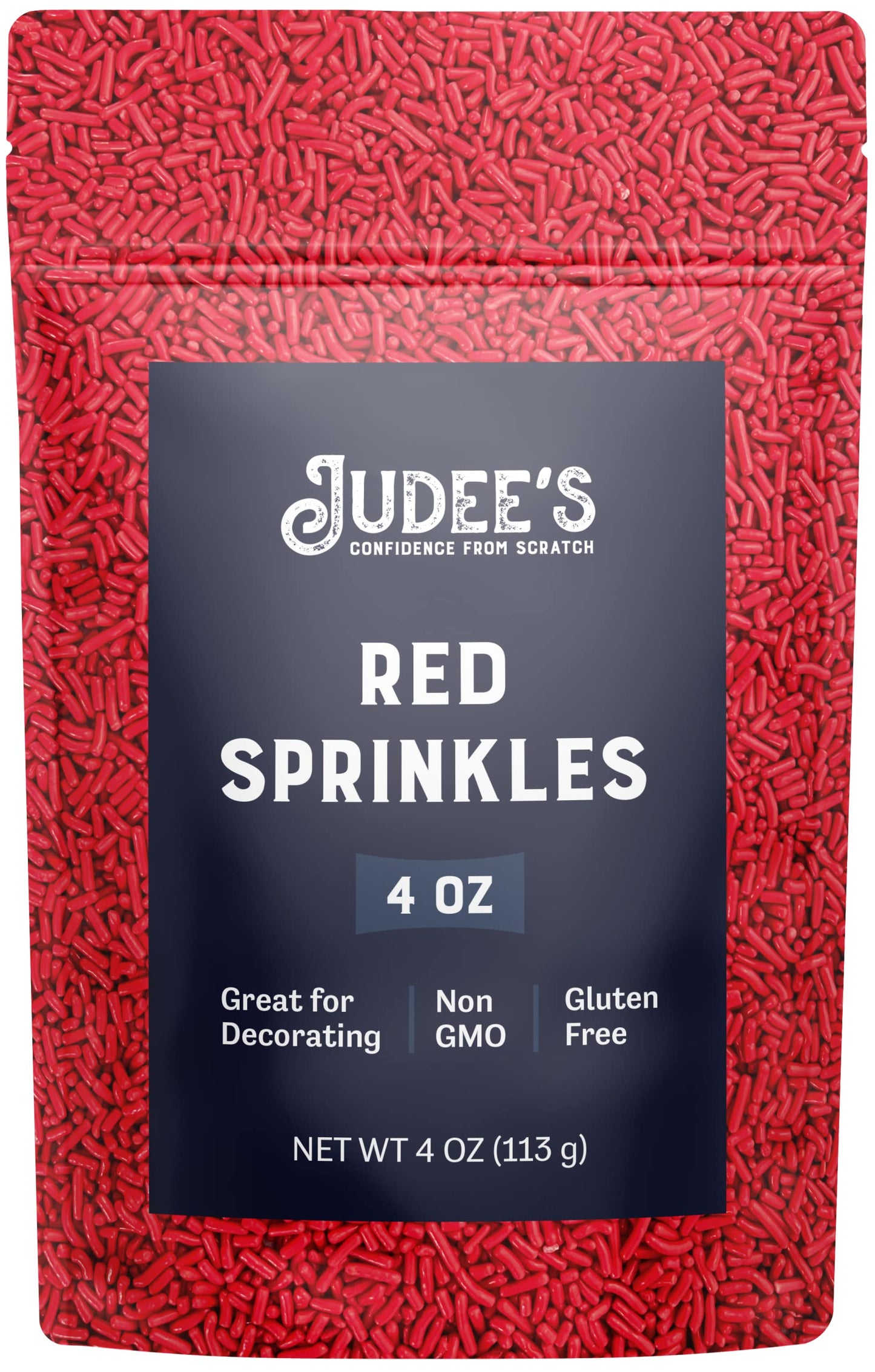 Judee'S Red Sprinkles 4 Oz - Gluten-Free And Nut-Free - Brighten Up Your Baked Goods - Great For Cookie And Cake Decoration - Us