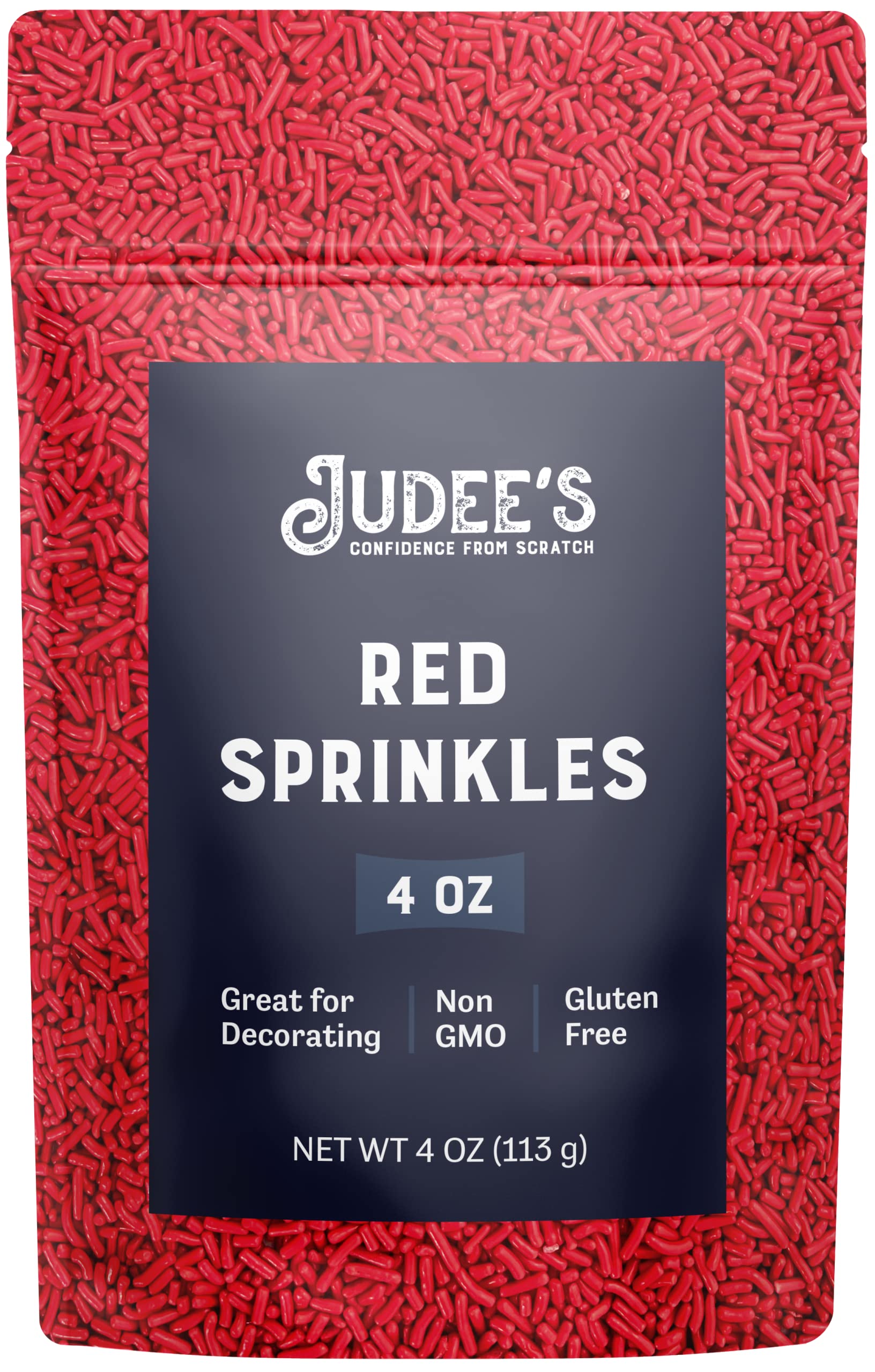 Judee'S Red Sprinkles 4 Oz - Gluten-Free And Nut-Free - Brighten Up Your Baked Goods - Great For Cookie And Cake Decoration - Us