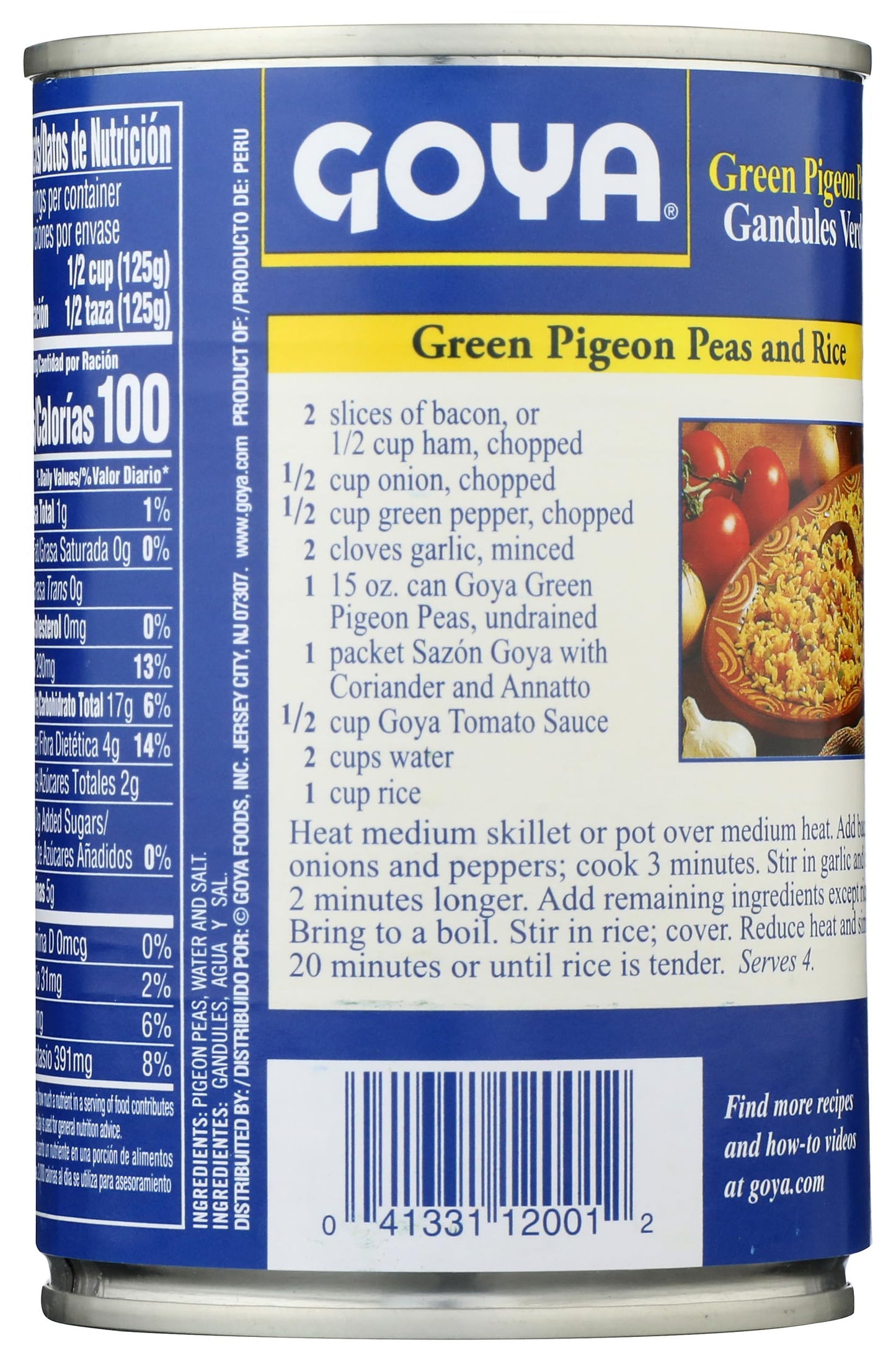 Goya Foods Green Pigeon Peas / Gandules Verdes 15 oz