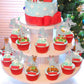 ZHUOWEISM Ice Skating Cupcake Toppers, 24 PCS Glitter Snowflake Picks, 2.2x4.11, Paper, Silver