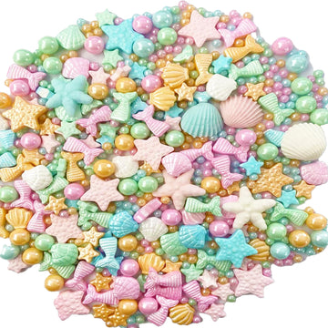 Sentovac Colorful Mermaid Sprinkle Edible Decorating Ocean Sprinkles For Cake Cupcake Topper Cookie Baking Decorations Starfish