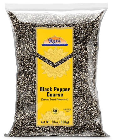 Rani Black Pepper Coarse Ground 28 Mesh (Table Grind) 28oz (1.75lbs) 800g ~ All Natural | Vegan | Gluten Friendly | NON-GMO | Ko