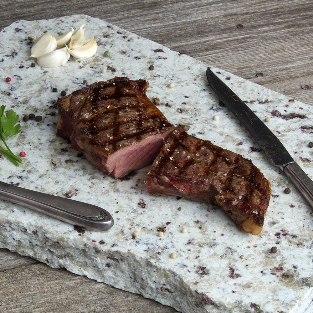 Nebraska Star Beef USDA Prime Aged Angus New York Strip with Signature Seasoning - 28 oz (2x 12oz Strips, 1x Seasoning Bottle)