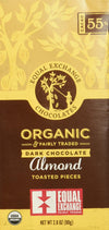 Equal Exchange Organic Dark Chocolate Bar, Almonds, 12 Count