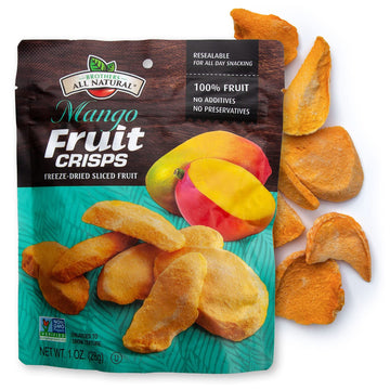 Brothers All Natural, Mango Freeze Dried Fruit Crisps, Gluten Free, Non-Gmo, Nothing Added, 1 Oz. Resealable Pouch (Pack Of 8)