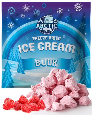 Arctic Farms Freeze Dried Ice Cream Bits Bulk - Does Not Melt (Red Raspberry) (1lb)