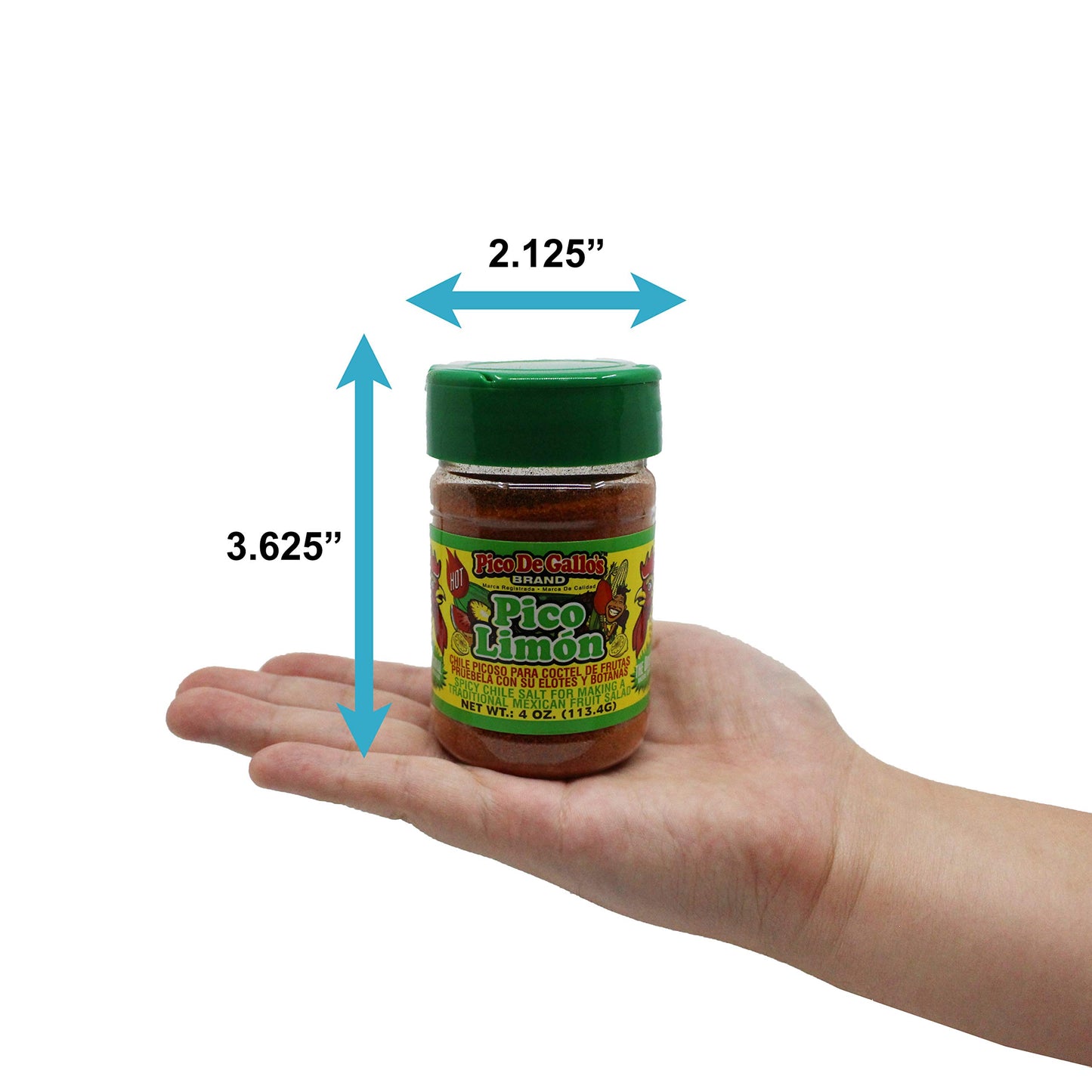 Pico De Gallo'S Pico Limon Hot Chile, Salt & Lime Seasoning (2 X 4 Oz. Shakers)