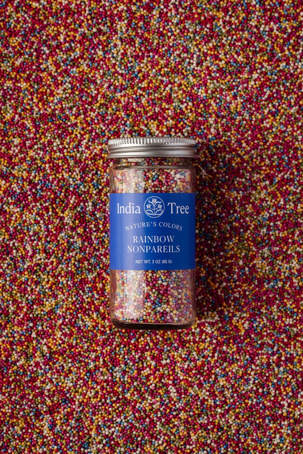 India Tree Nature'S Colors Rainbow Nonpareils, 3.0 Oz | Rainbow, Natural, Vegan, Red-3 Free, Top 9 Allergen-Free