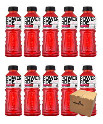 WESTERNMBY POWERADE Zero Fruit Punch, Pack of 10 Bottles, 20 Fl Oz Each, Total 200 Fl Oz