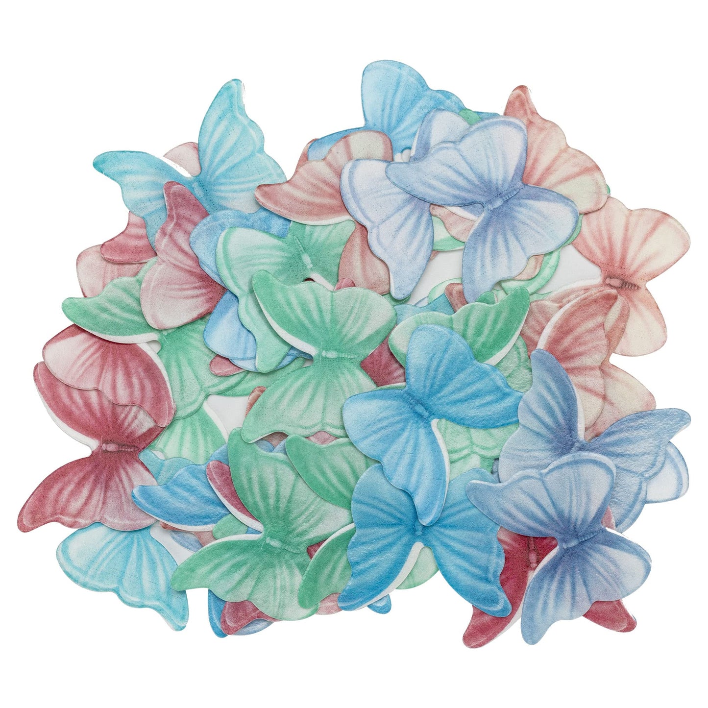 Gyufise 48Pcs Edible Butterfly Cupcake Toppers Watercolor Butterfly Cake Decorations Wafer Paper Butterfly Dessert Decoration Fo
