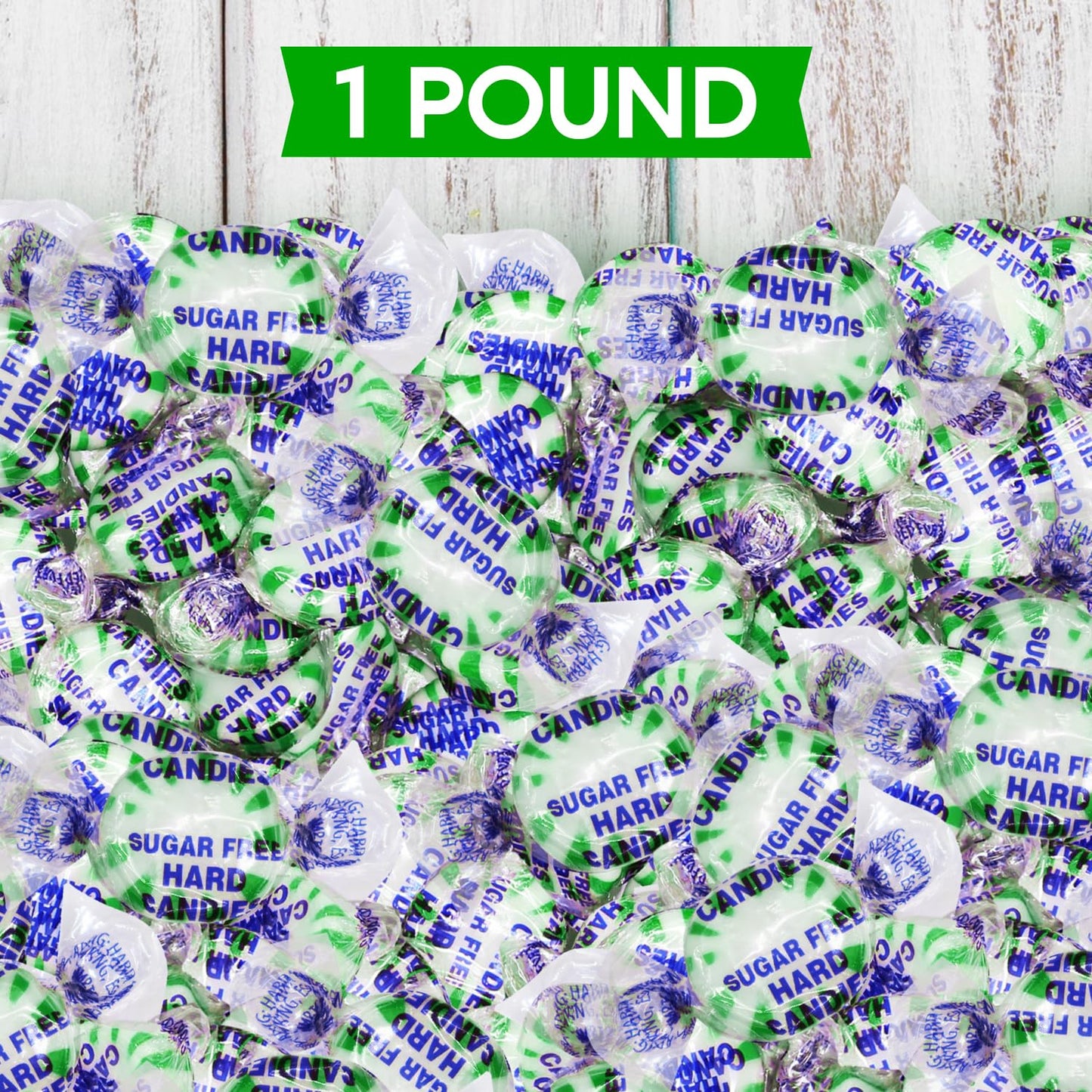 Sugar Free Starlight Spearmint Hard Candy 1 Pound - Individually Wrapped Starlight Mint Discs Hard Candy For Snacks & Treats - A