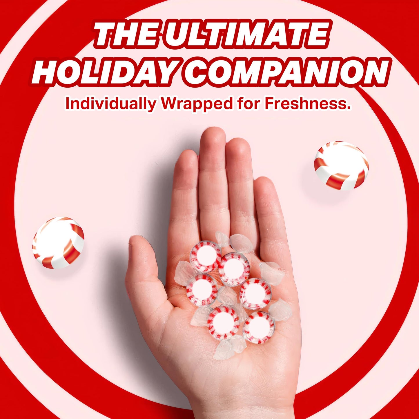 Starlight Peppermint Candy Bulk - 5 Pounds Approx 450 Candies - Hard Candy Individually Wrapped Christmas - Holiday Mints
