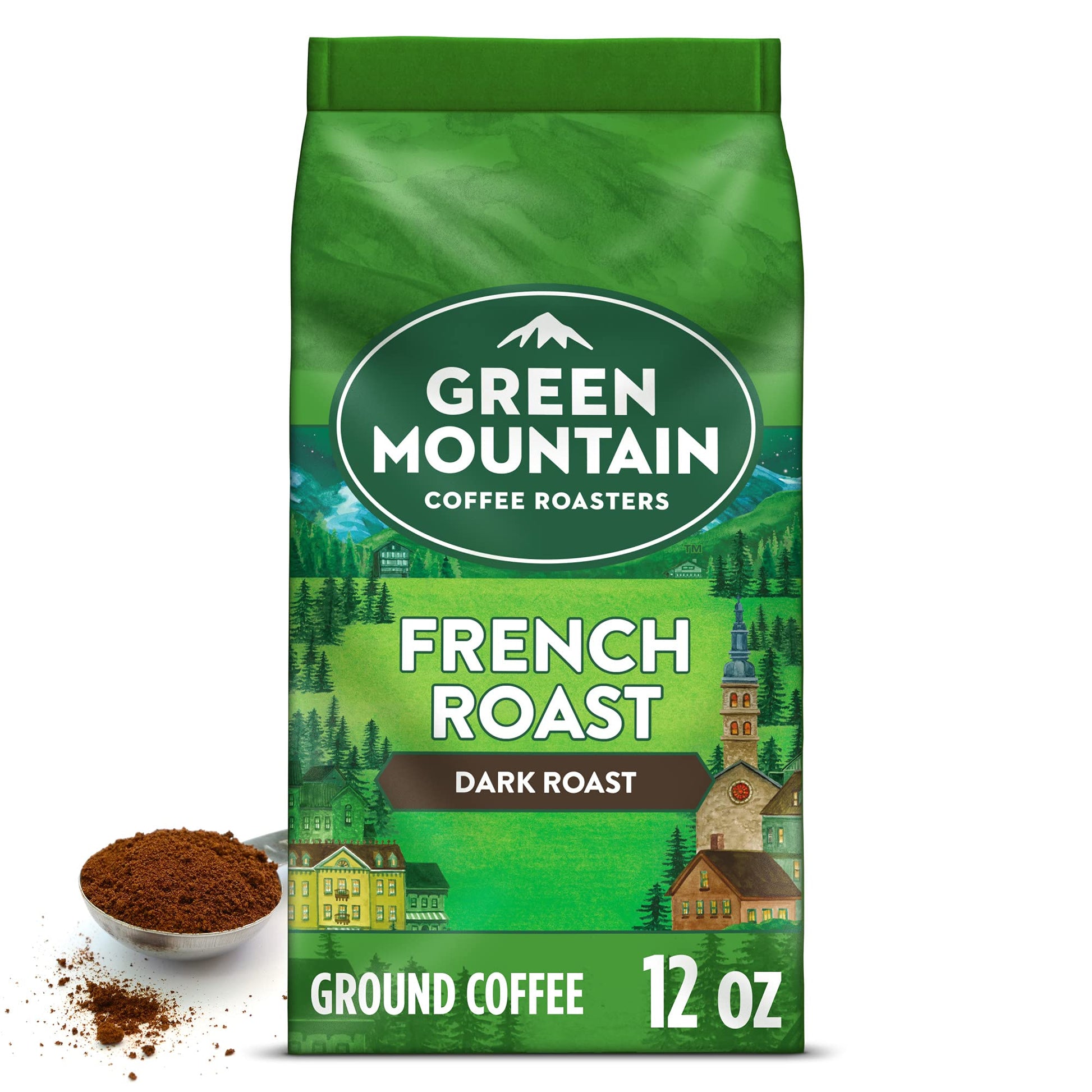 Green Mountain Coffee Roasters, French Roast, Ground Coffee, Dark Roast, Bagged 12Oz.