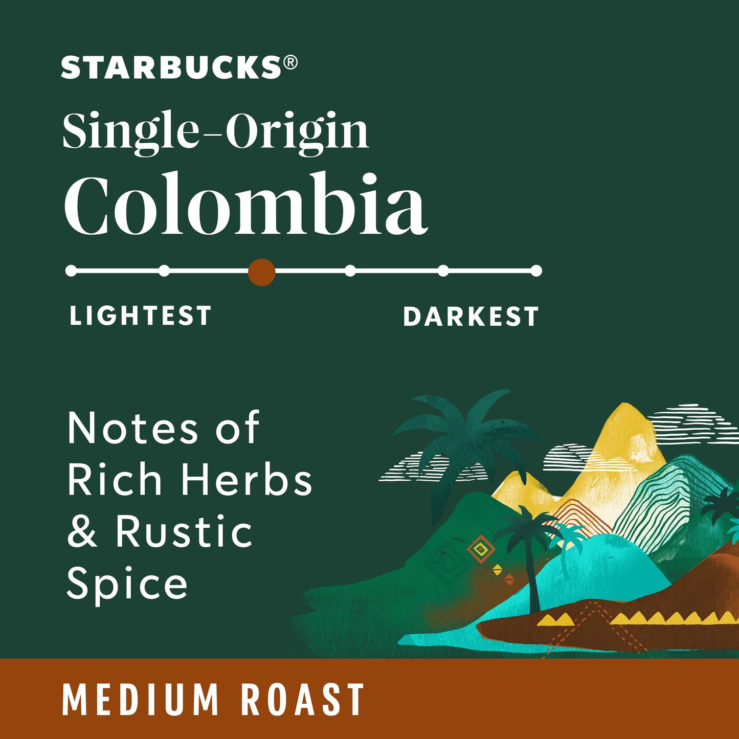 Starbucks K-Cup Coffee Pods, Medium Roast Coffee, Colombia, 100% Arabica, 6 Boxes (60 Pods Total)