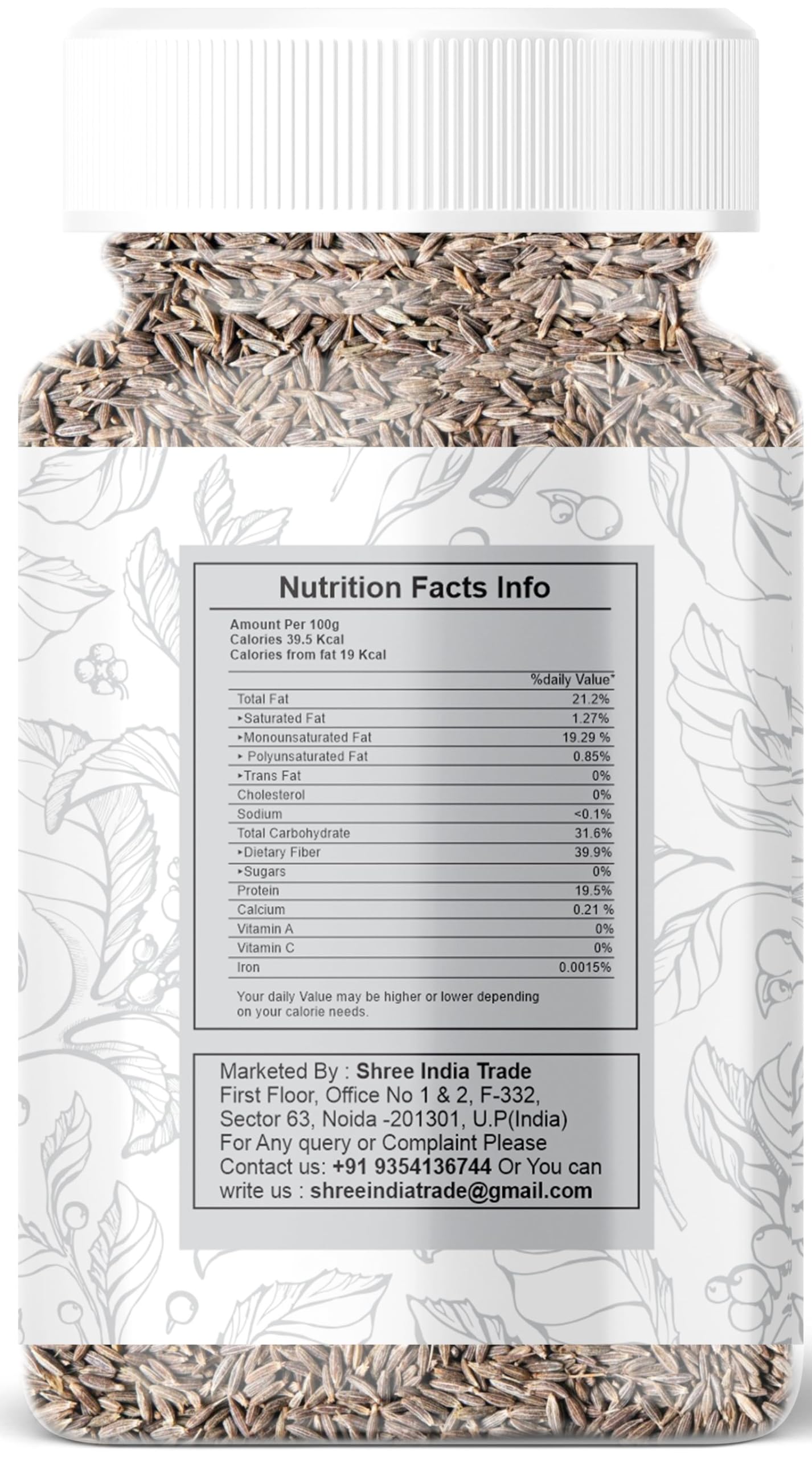 Ayurvedashree Cumin Seeds Whole (Jeera) Spice 100G, All Natural | Premium Quality |100% Pure | Non-Gmo | Vegan | Indian Origin |