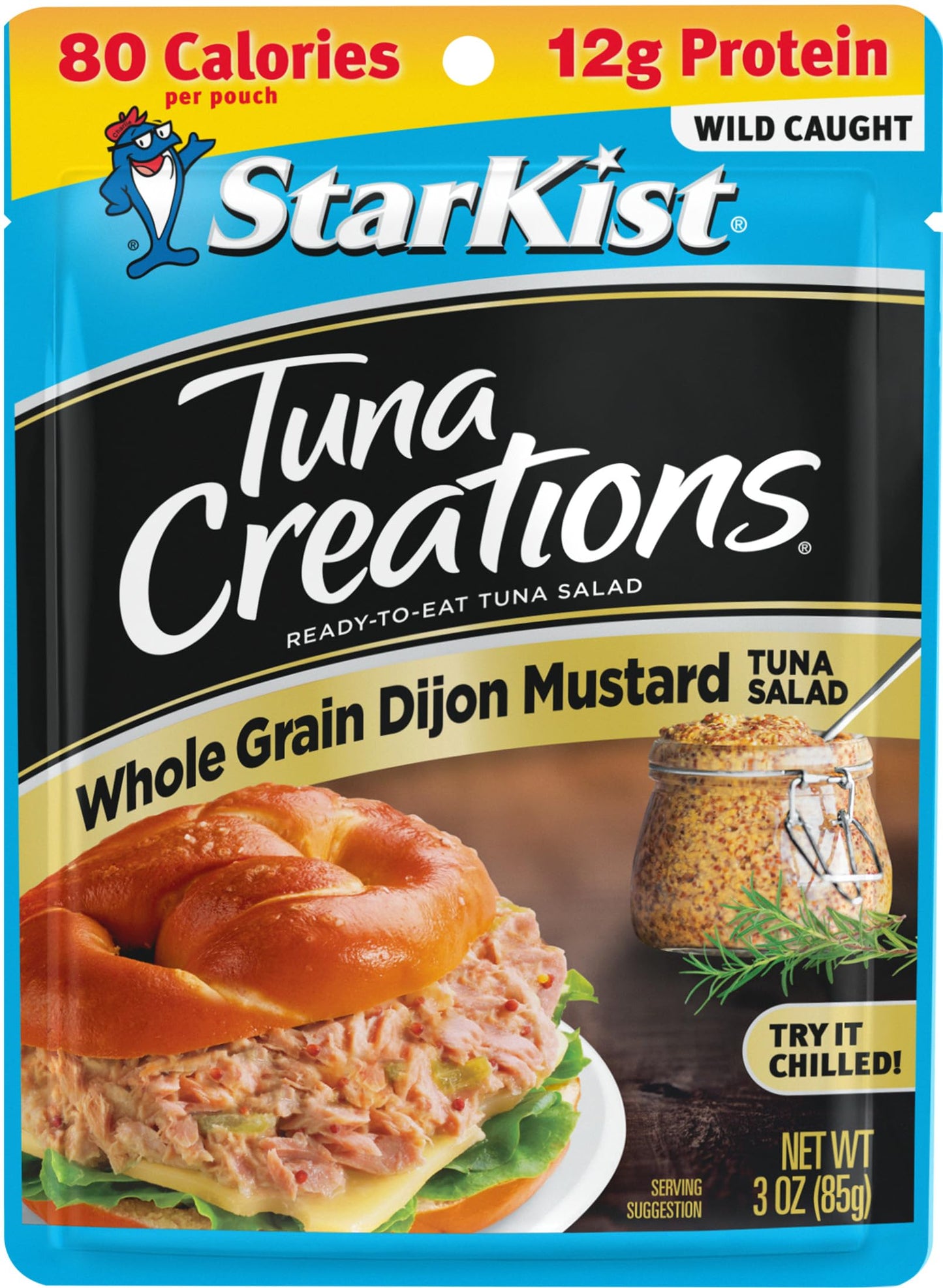 Starkist Tuna Creations, Whole Grain Dijon Mustard Tuna Salad, 3.0 Oz Pouch, Pack Of 24
