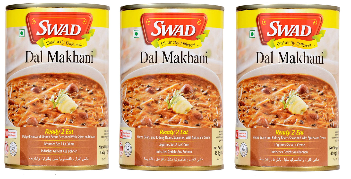 Swad Ready To Eat Dal Makhani Instant Mix Vegetarian Heat & Eat With No Added Preservative - 450 Grams (Pack Of 3)