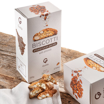 GUSTA Authentic Biscotti Cookies - Classic Almond - 1.10 lb - All Natural Italian