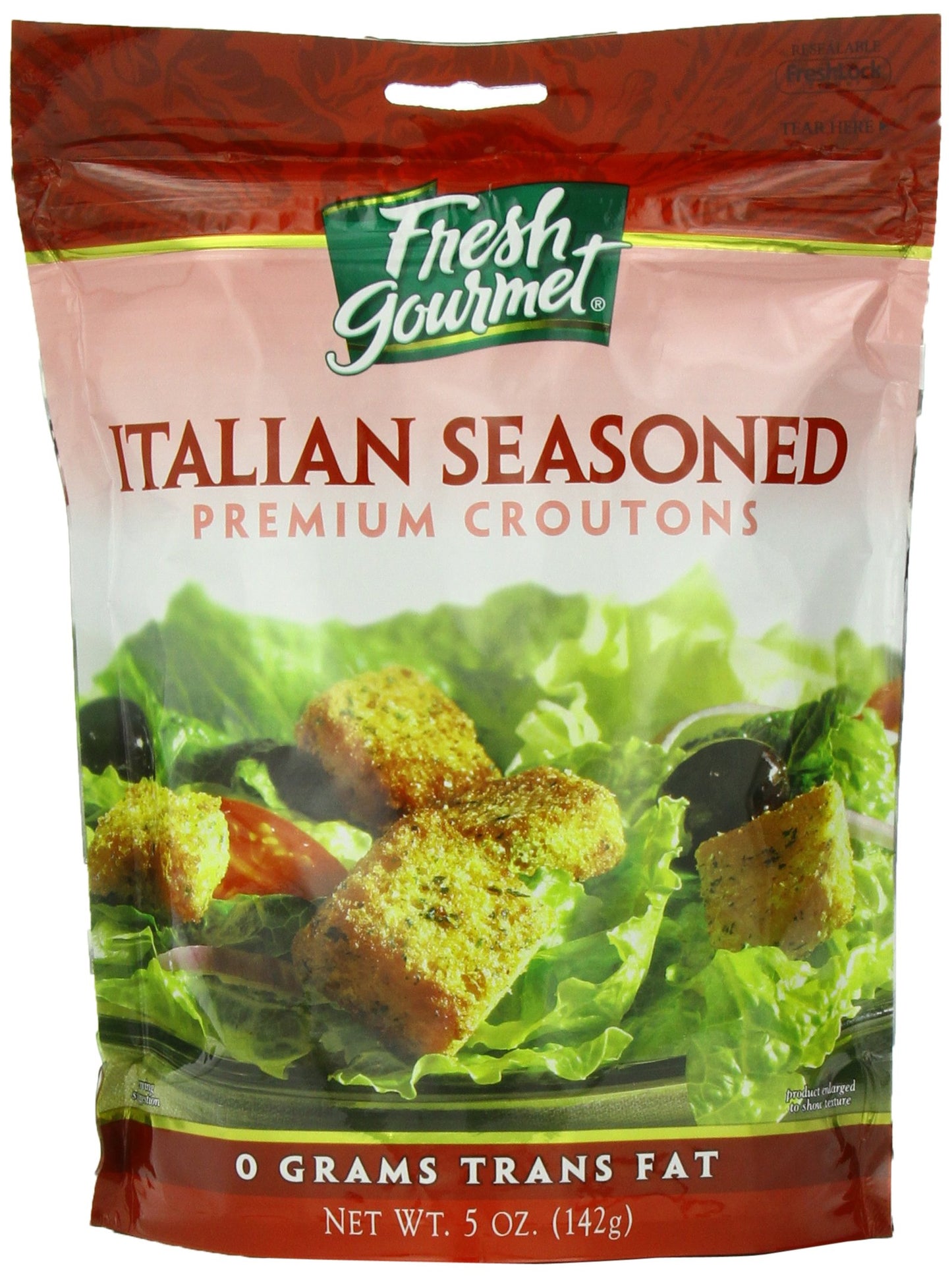 Fresh Gourmet Premium Croutons, Italian Seasoned, 5 Ounce (Pack of 6), Crunchy Salad Topper