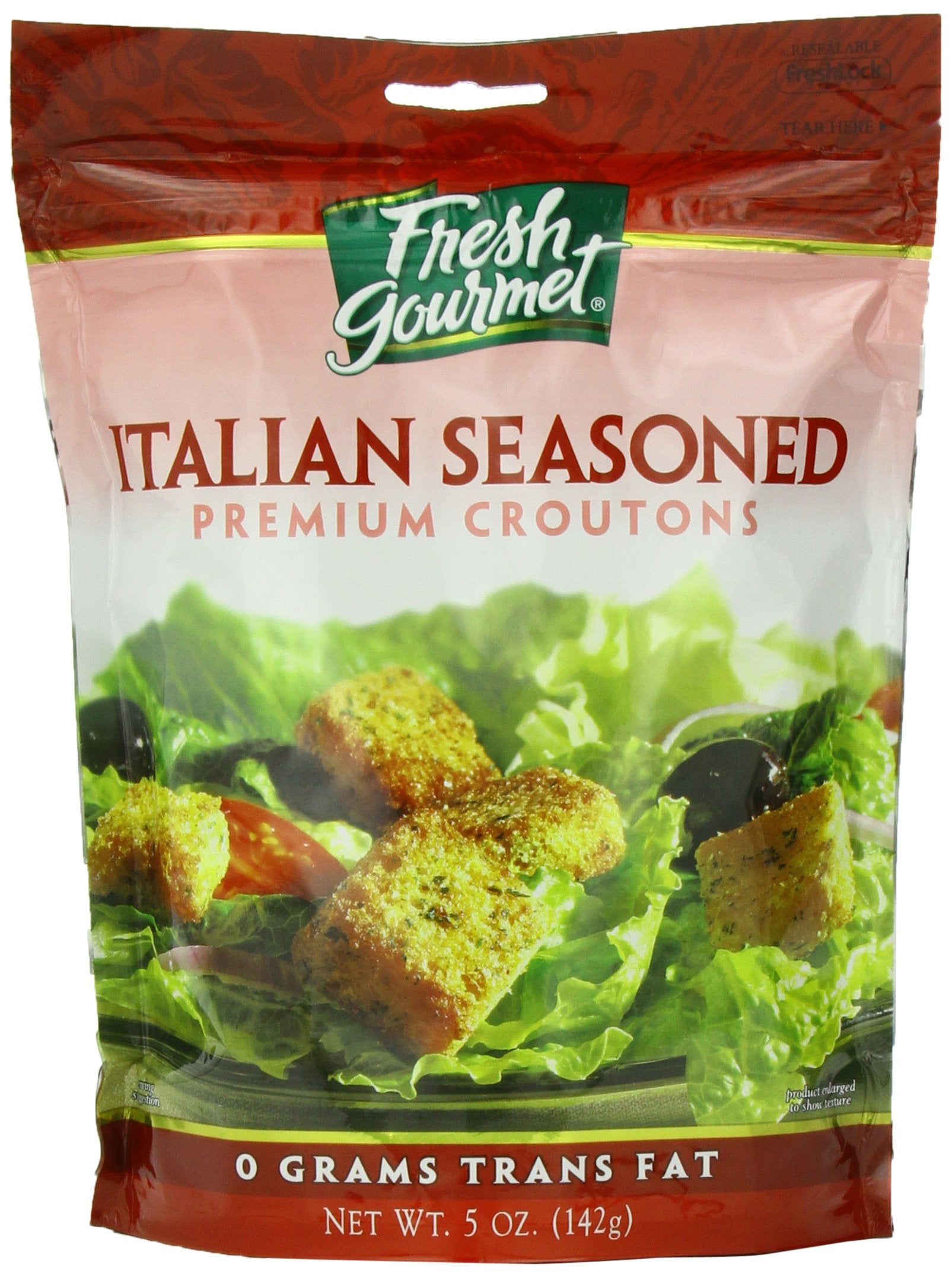 Fresh Gourmet Premium Croutons, Italian Seasoned, 5 Ounce (Pack of 6), Crunchy Salad Topper
