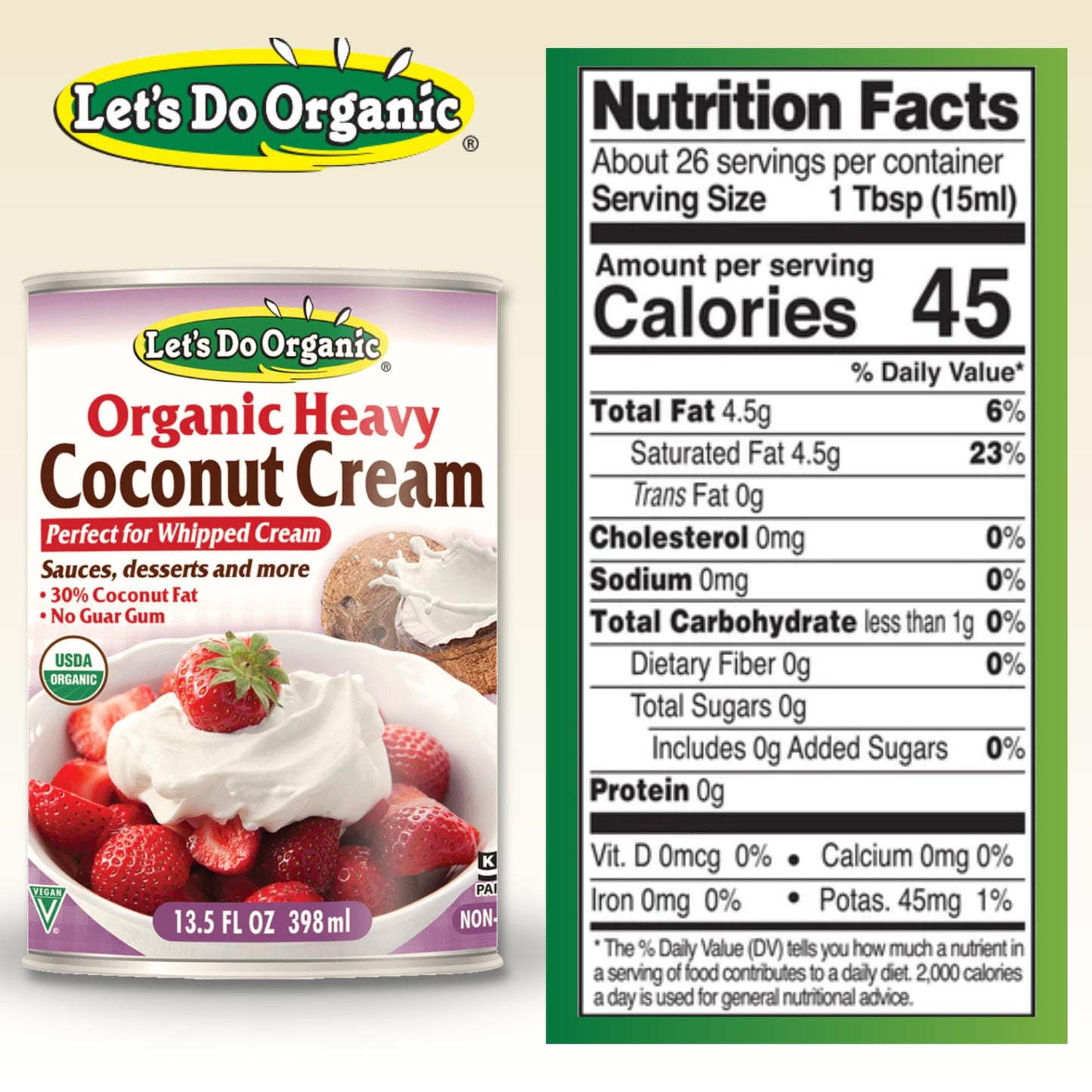 Lets Do Organic Coconut Cream - Vegan Whipped Cream, 13.5 Fl Oz, White, Model 167376