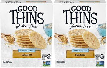 GOOD THINS Sesame Rice Snacks Gluten Free Crackers, Snack Crackers, 3.5 oz (Pack of 2)