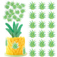 Rsstarxi Pineapple Cupcake Toppers 60 Pack Rice Paper Tropical Design 5 for Luau Hawaiian Baby Shower Birthday Party Decorations