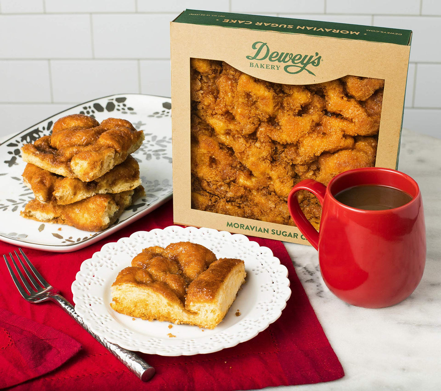 Dewey'S Bakery Moravian Sugar Cake | Coffee Cake Baked With Cinnamon & Pure Cane Sugar | Fresh Baked, Get Well, Sympathy, Birthd
