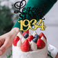 Rssta i Cake Topper, Legend Since 1934, Black Gold Glitter, 90th Birthday Decoration, Model XM398