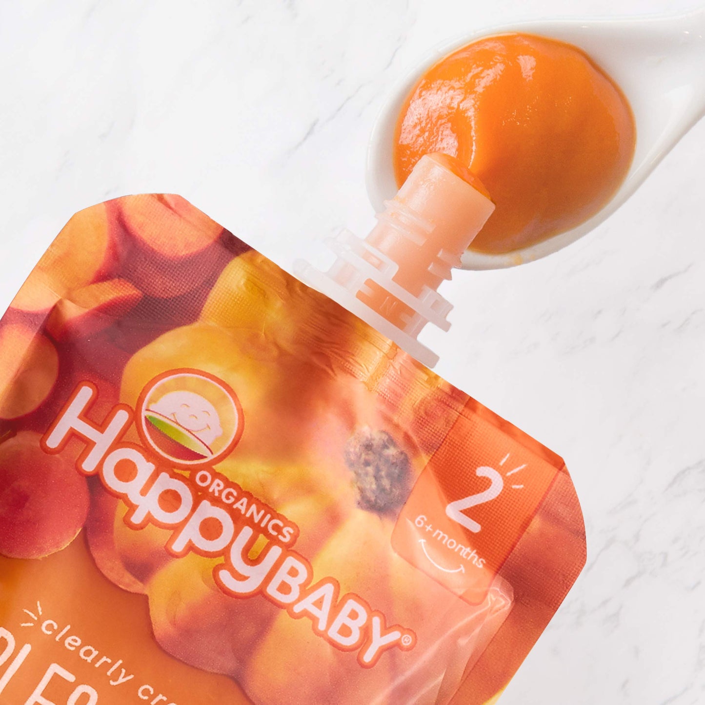 Happy Baby Organics Clearly Crafted Stage 2 Baby Food Apples, Pumpkin & Carrots, 4 Ounce Pouch (Pack Of 16)