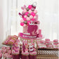 Hot Pink Girl Princess Cake Decorations - Glitter Happy Birthday Cake Topper With 20 Balls For Cake Decorating & 12 Girls Cupcak