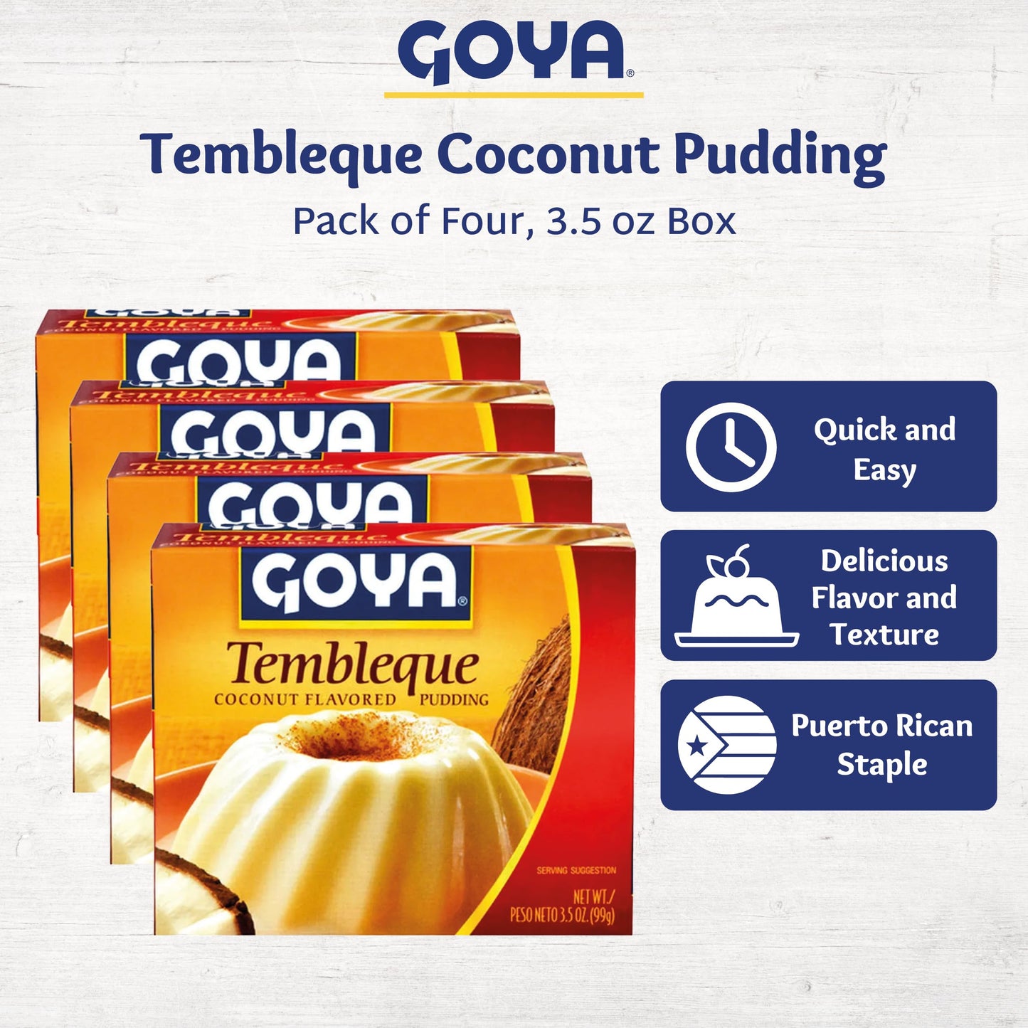 Goya Tembleque Coconut pudding 3.5oz (PACK OF 4)