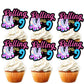 18Pcs Black Glitter Pink Roller Skates Dessert Cupcake Topper 80S 90S Retro Hip Hop Roller Skating Rolling Into 9 Theme Decor Su