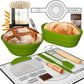 BICRET Sourdough Starter Kit – Complete Baking Supplies, 2 Silicone Proofing Baskets, Baking Mat, Green, Model FJ-3-4C