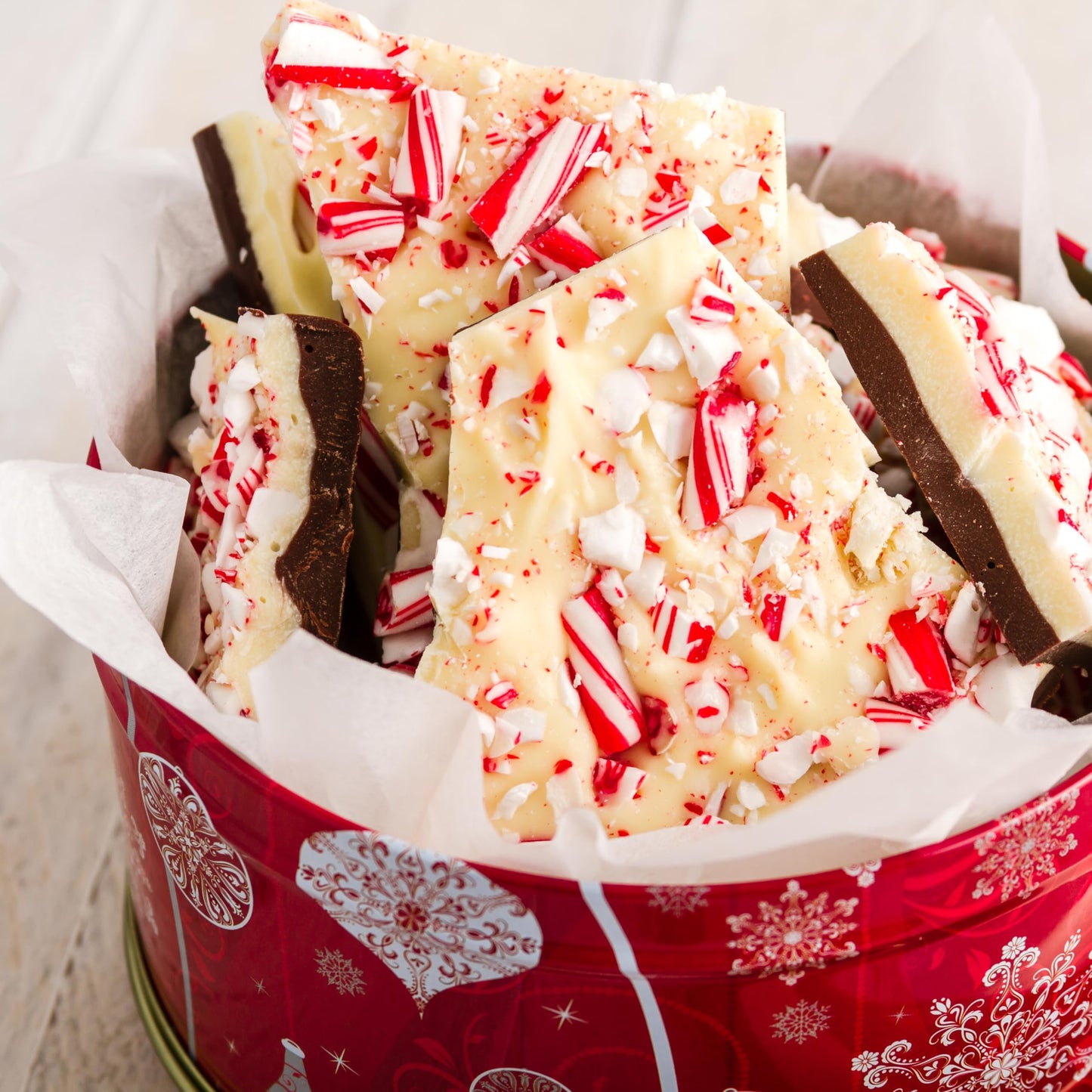 Crushed Peppermint Candy Pieces  Red & White  Mint Flavored Bits for Baking  Toppings  Decorating  and Holiday   4 Lbs in Reusable Jar