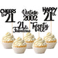 30Pcs Happy 21St Birthday Cupcake Toppers Glitter Twenty One Vintage 2002 Cupcake Picks 21 Fabulous Cheers To 21 Years Cake Deco