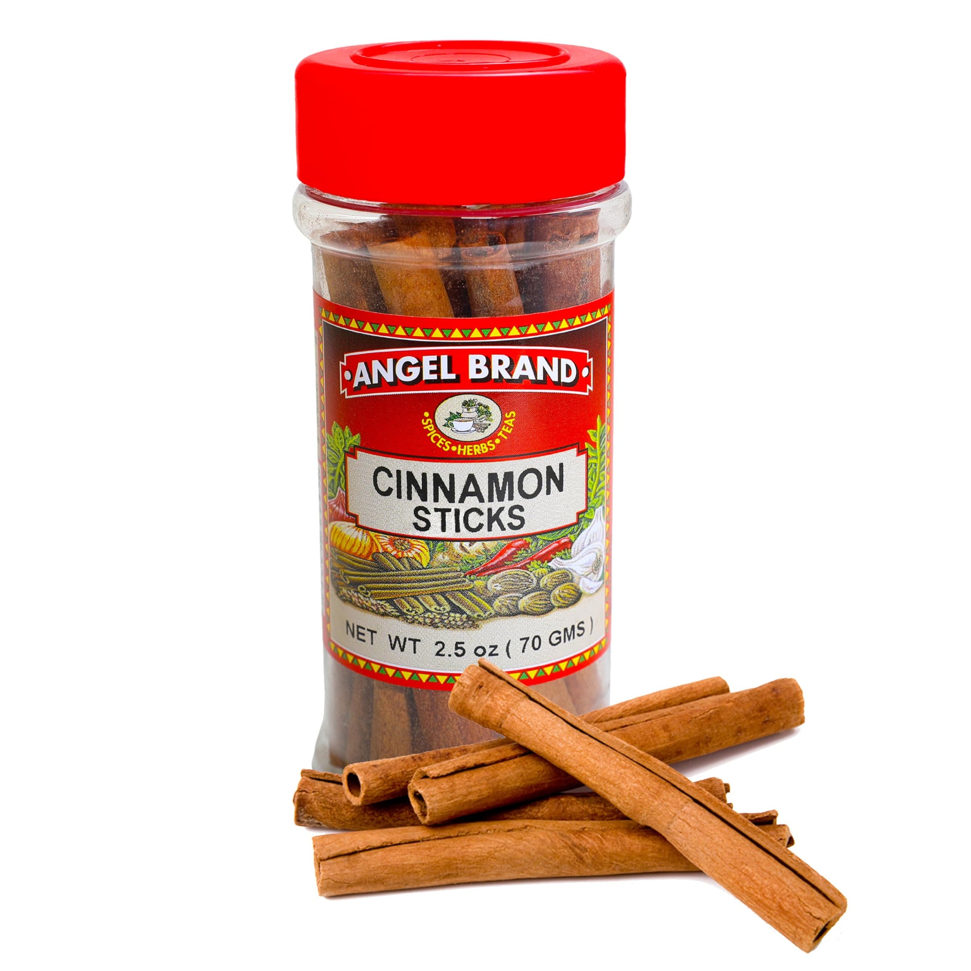 Angel Brand Cassia Cinnamon Sticks - Whole 2.5oz Bottle - Aromatic, Fresh, and Flavorful Cinnamon Sticks for Cooking, Baking, Be