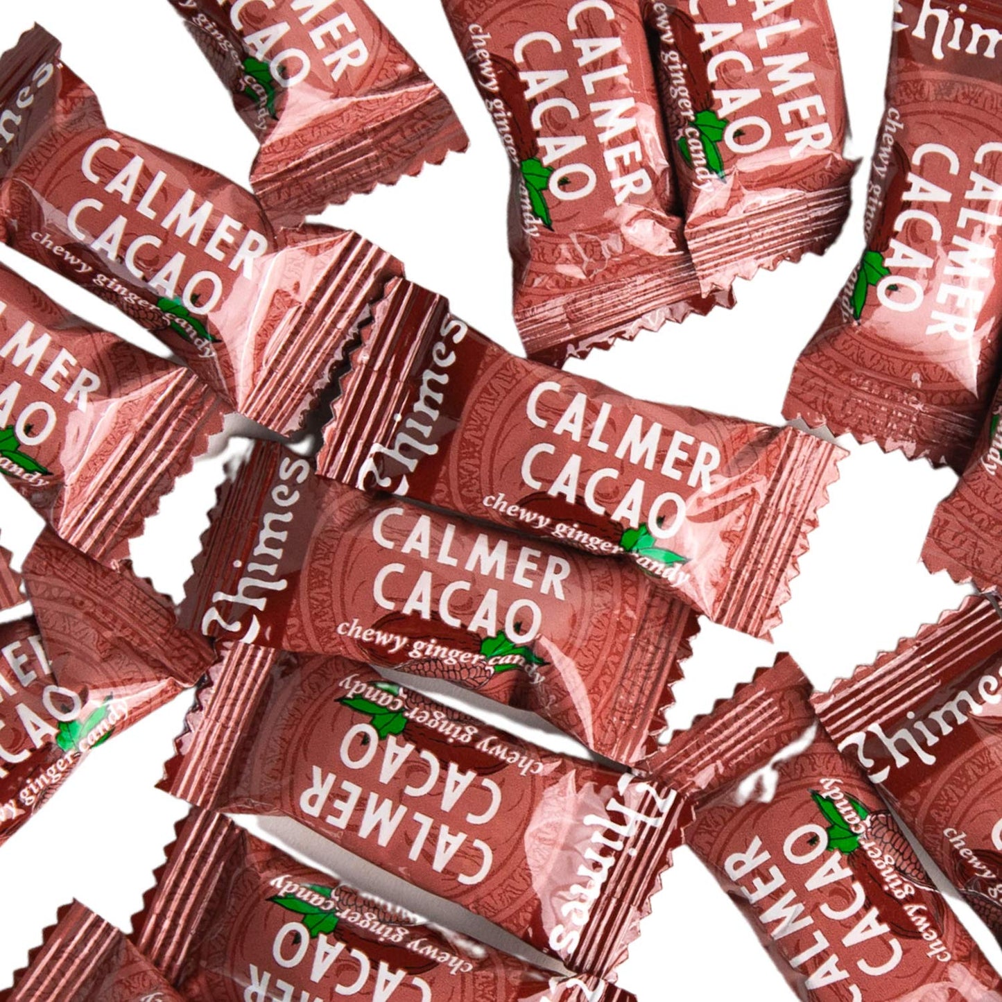 Chimes Calmer Cacao Adaptogen Ginger Chews Candy - (1 Pack With Ashwagandha, Reishi And Dark Cacao With Theobromine) Vegan, Gluten Free