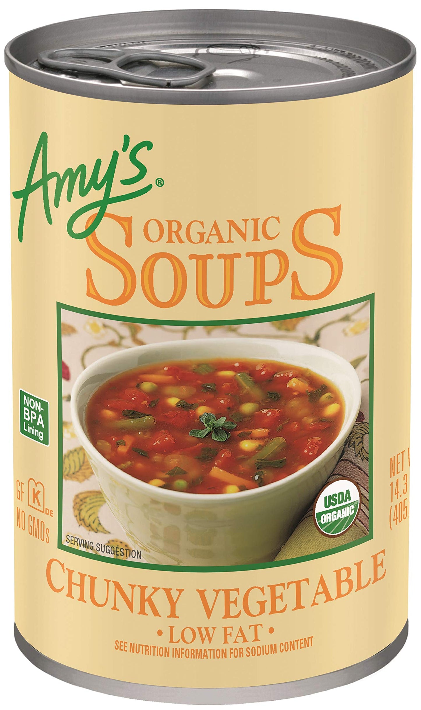 Amys Soup  Vegan Chunky Vegetable Soup  Gluten Free  Made with Organic Vegetables  Canned Soup  14.3 Oz