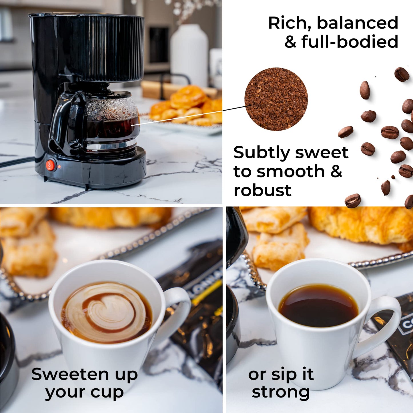 Colonial Coffee Roasters In-Room Hotel Ground Coffee Filter Portion Packs  Dark Roast  0.50 Ounce (Pack of 150)  Use with 4-Cup Drip Coffee Machine