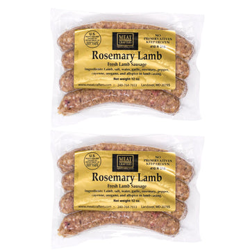 MeatCrafters Rosemary Lamb Sausage, No Antibiotics, Preservative Free, 12oz (2-Pack, 8 Total Links)