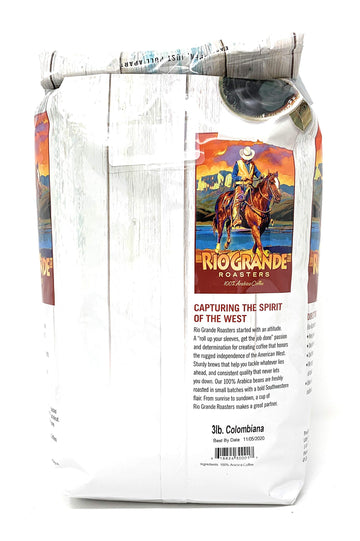 Columbian - Rio Grande Roasters 3 Lb. Bag Whole Bean Coffee