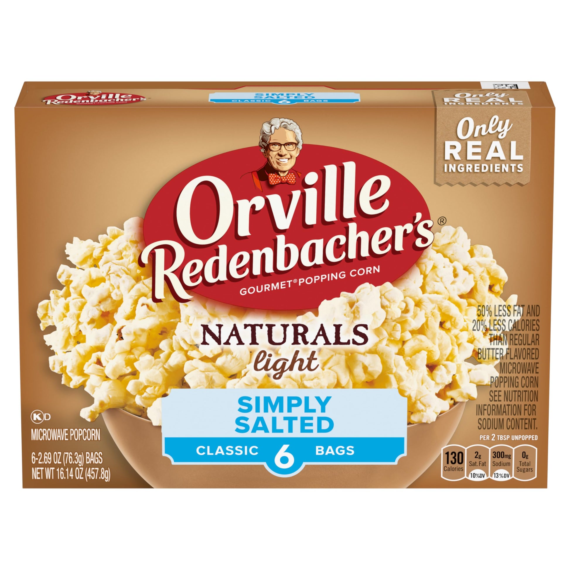 Orville Redenbacher'S Naturals Simply Salted Popcorn, Classic Bag, 6-Count