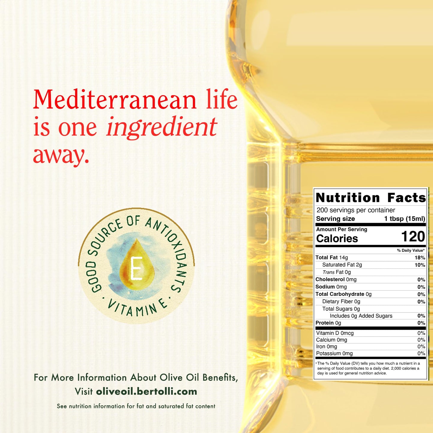 Bertolli Olive Oil, Extra Light Taste, 101.4 Fl Oz