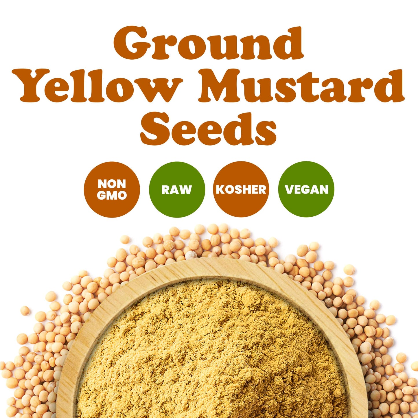 Food To Live Ground Yellow Mustard Seeds, 1 Pound - All-Natural, Vegan Spice For Flavorful Cooking And Seasoning, Non-Gmo, Koshe